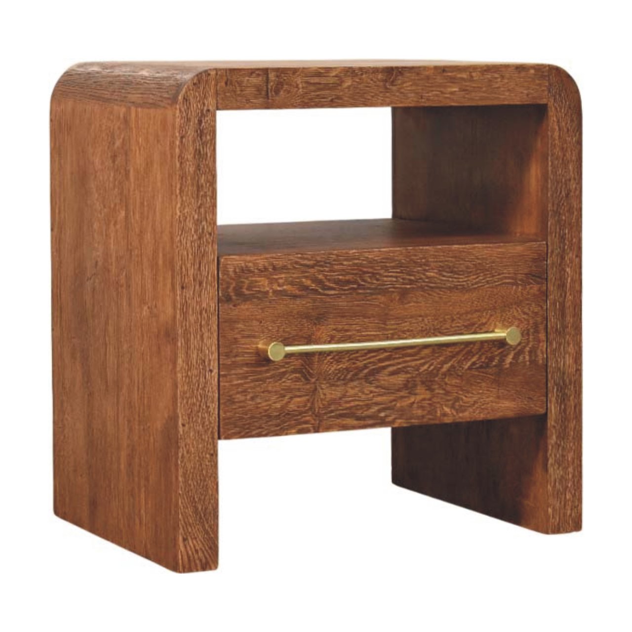 Aurelio Smoked Oak Open Bedside