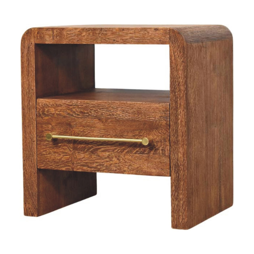 Aurelio Smoked Oak Open Bedside