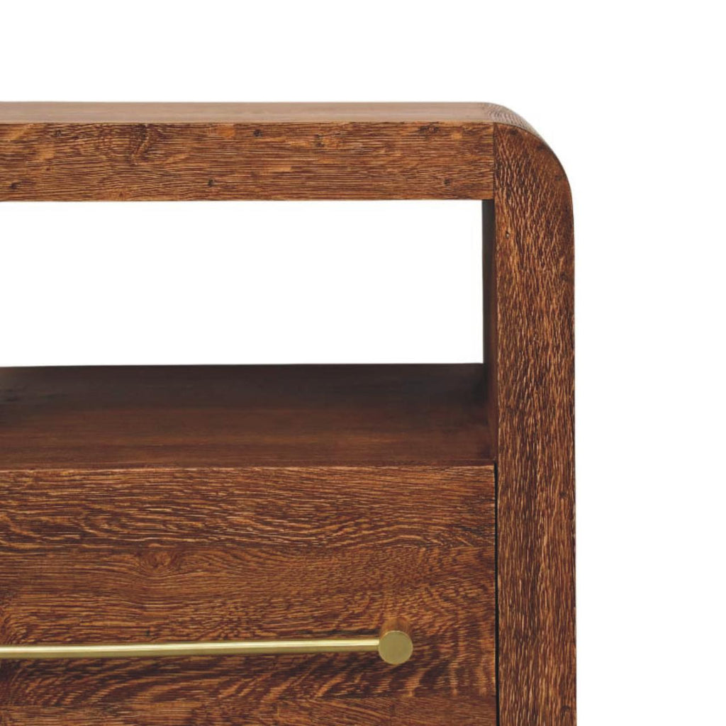 Aurelio Smoked Oak Open Bedside