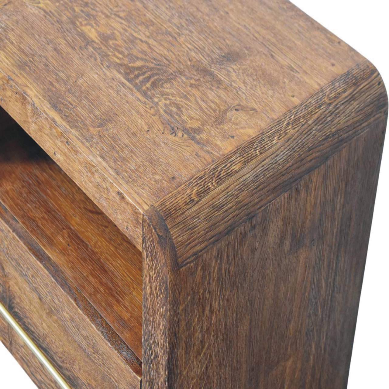 Aurelio Smoked Oak Open Bedside