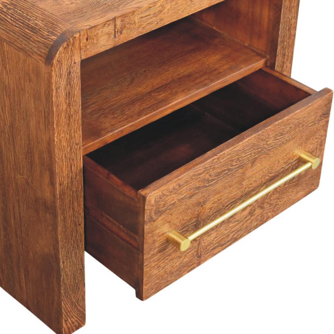 Aurelio Smoked Oak Open Bedside