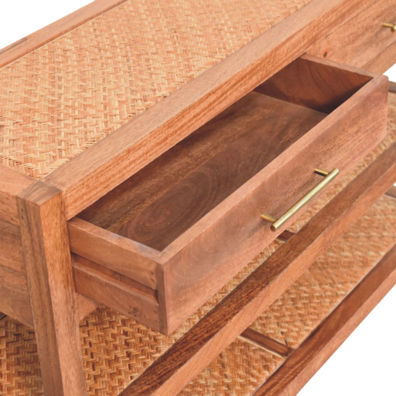 Saffron Rattan Console