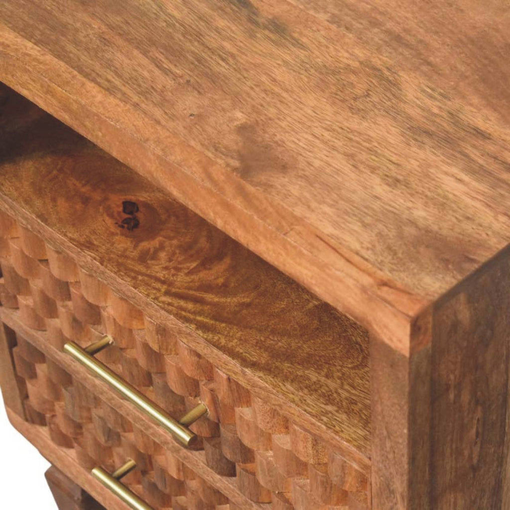 Cadiz Carved Open-Shelf Bedside
