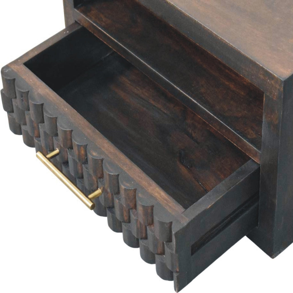 Cadiz Carved Open-Slot Bedside