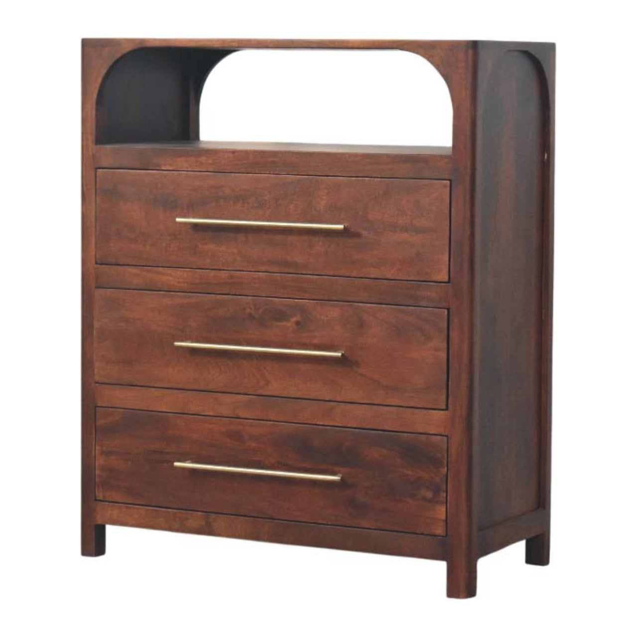 Arched Edge 3 Drawer Chest