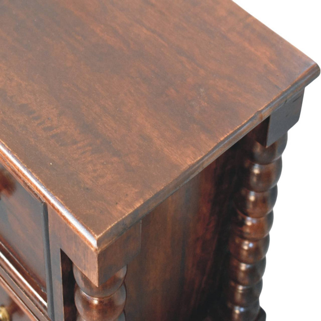 Spindle Winewood Nightstand
