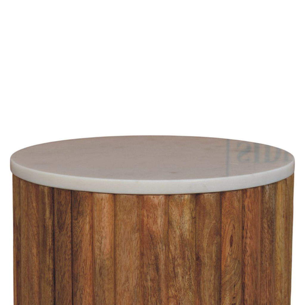 Fluted Marble Side Table