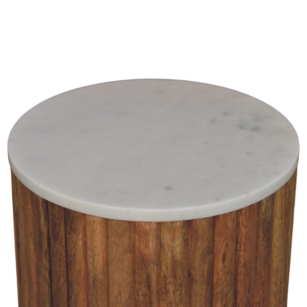 Fluted Marble Side Table