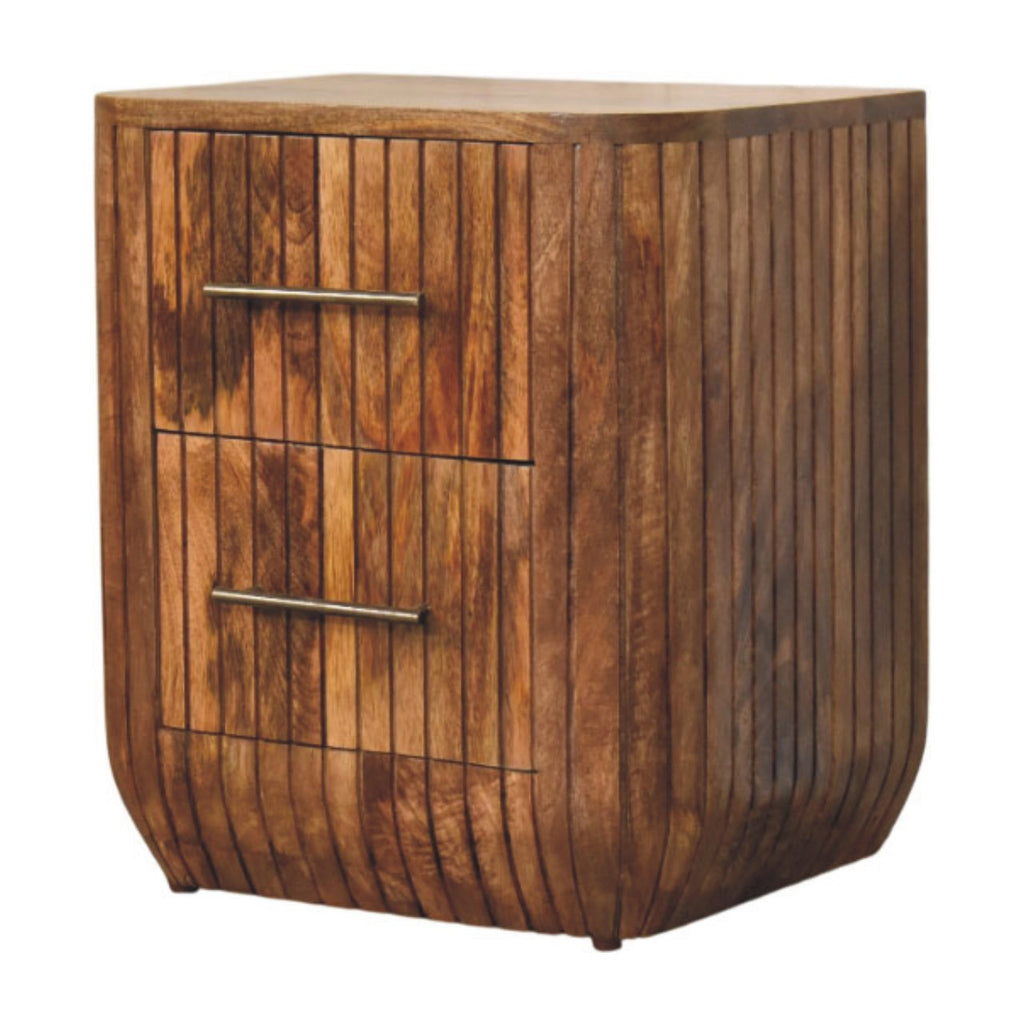 Fluted Bedside with Drawers