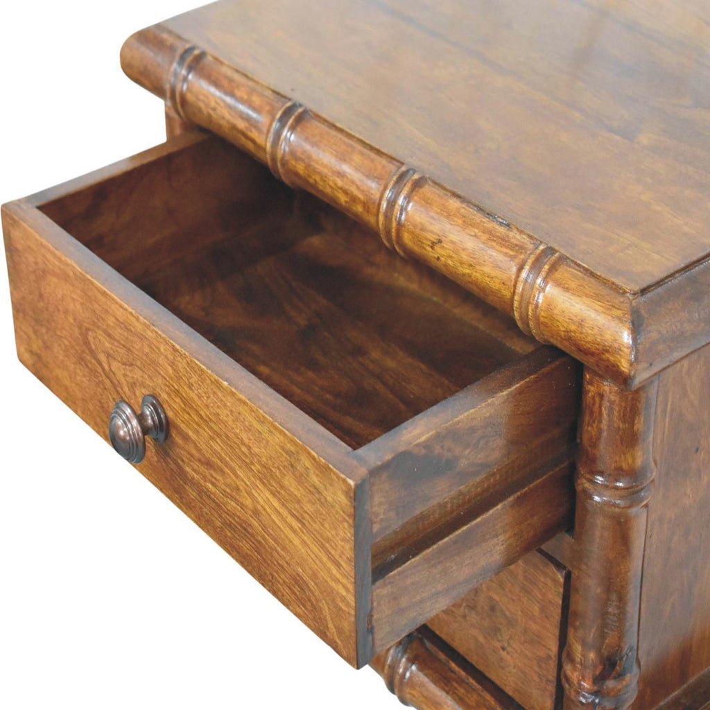 Bamboo Two Drawer Wall-Mounted Bedside