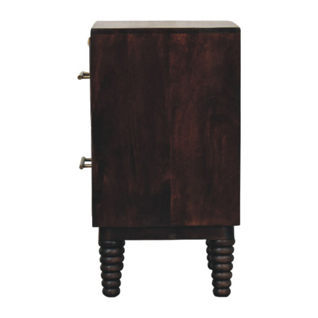 Spindle Mocha Bedside Table