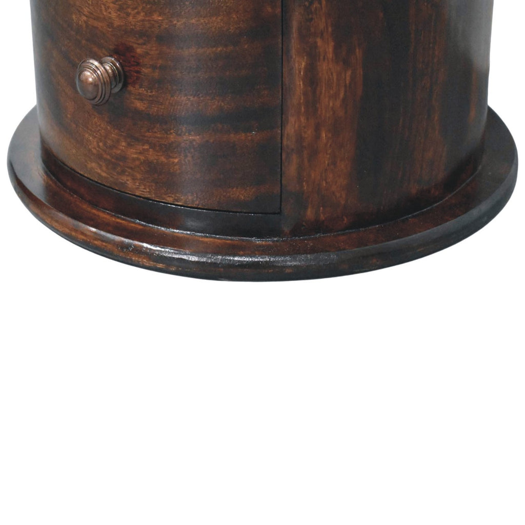 California Walnut Drum 3 Drawer Chest