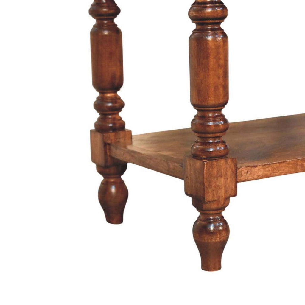Turned Leg Side Table with Shelves