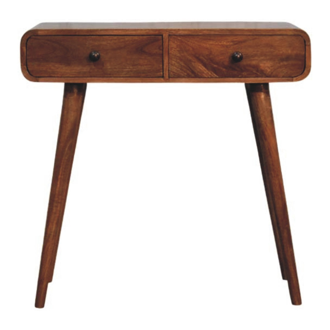 Curved Two Drawer Console Table