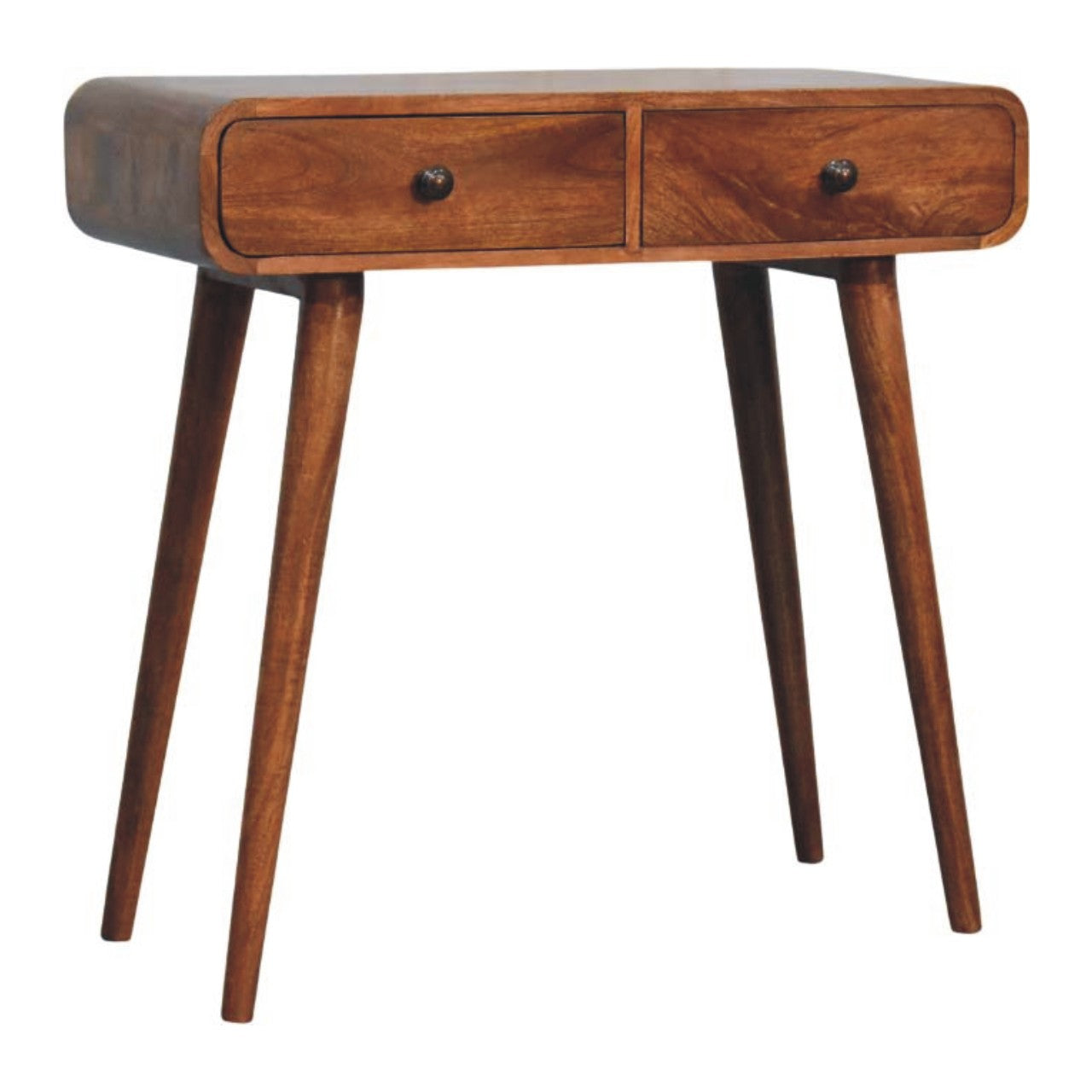 Curved Two Drawer Console Table