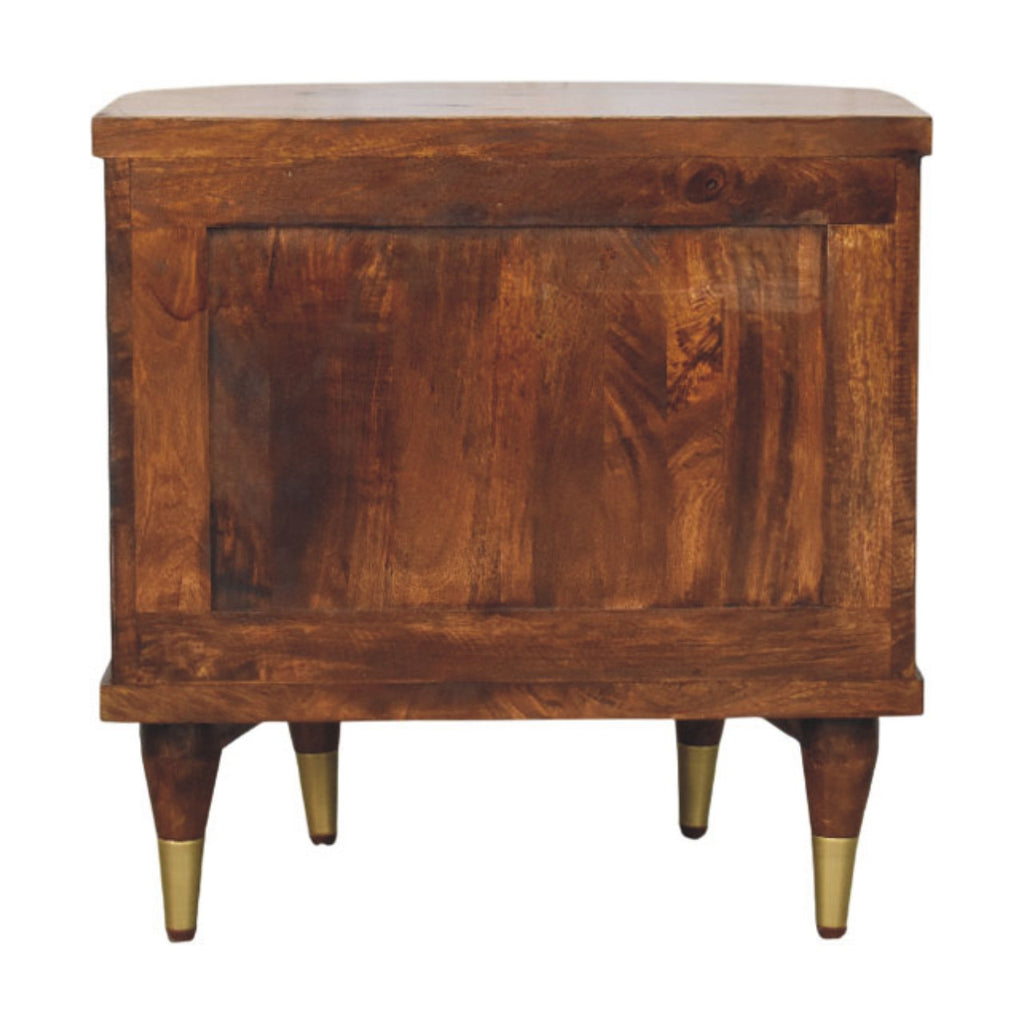 Ribbed Bedside with Brass Handles
