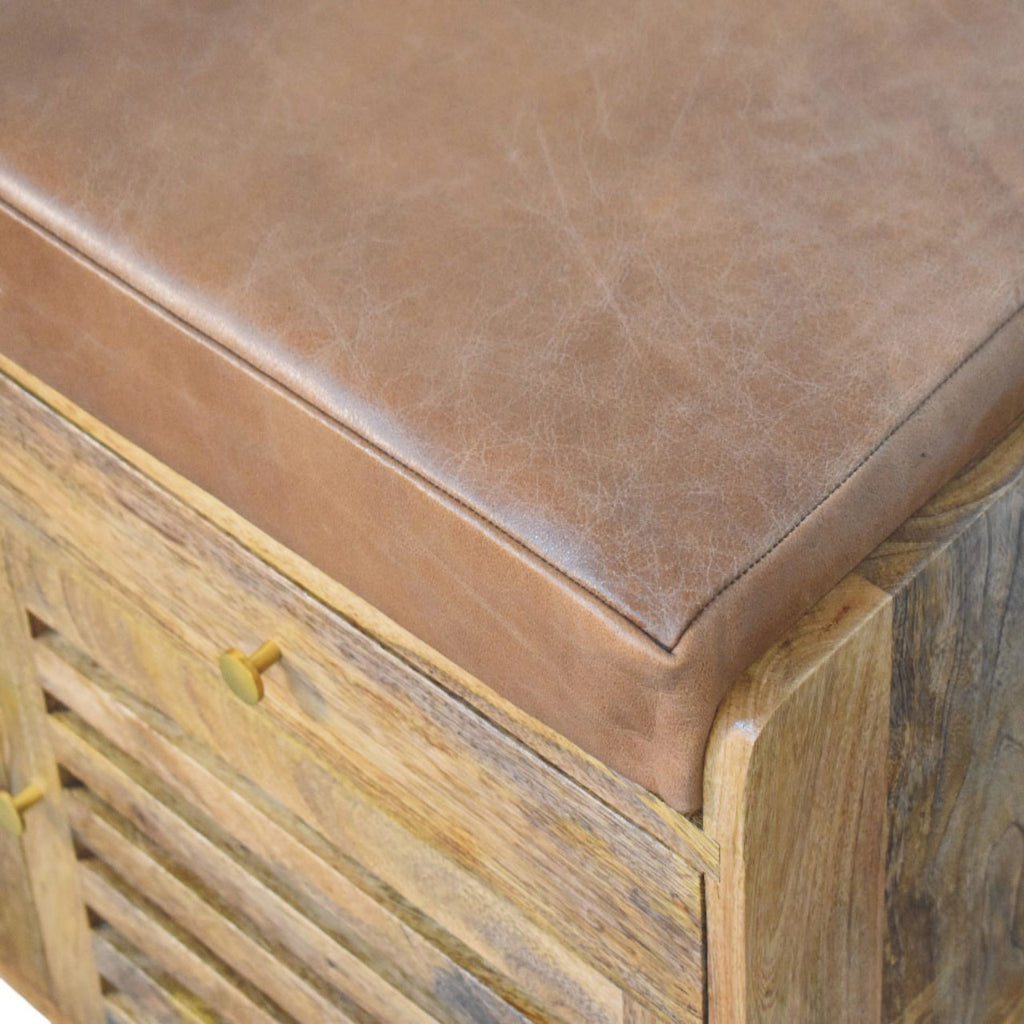 Oakridge Leather Shoe Cabinet