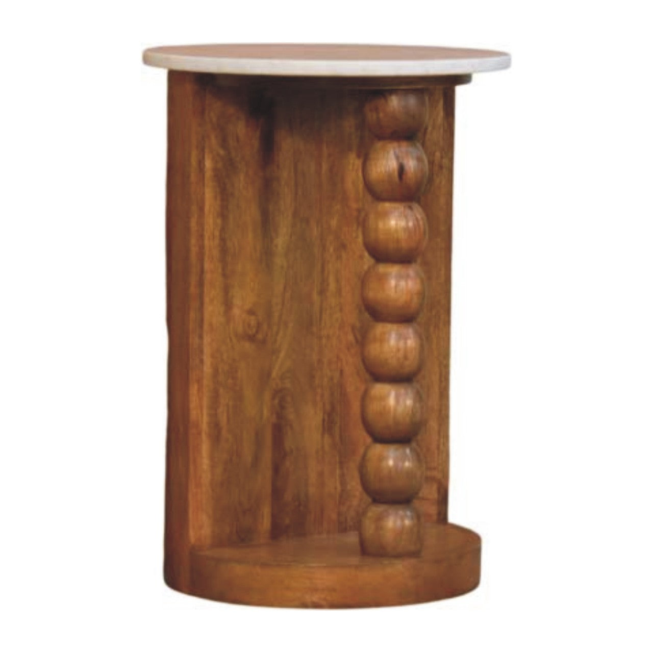 Marble-Top Spindle Side Table