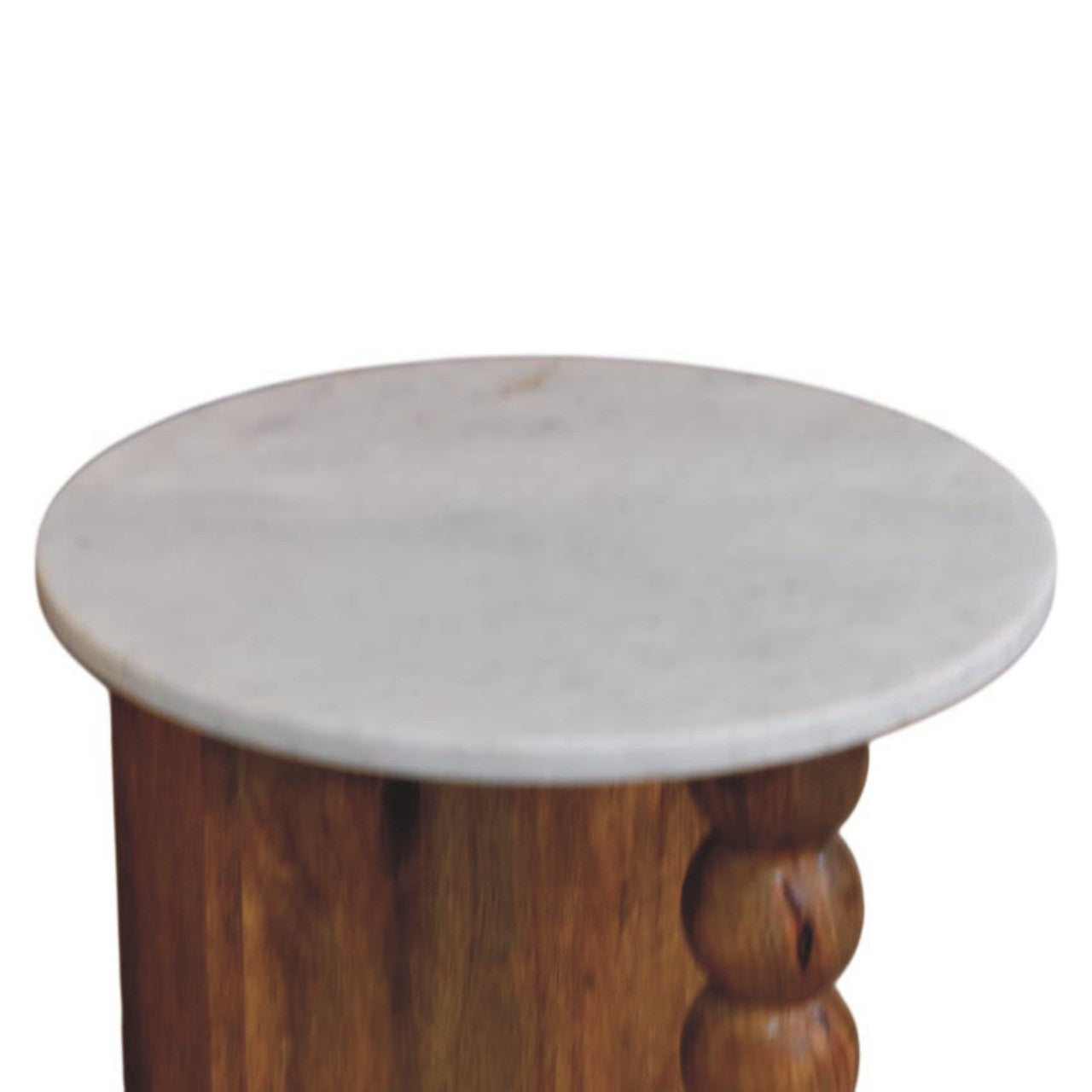 Marble-Top Spindle Side Table