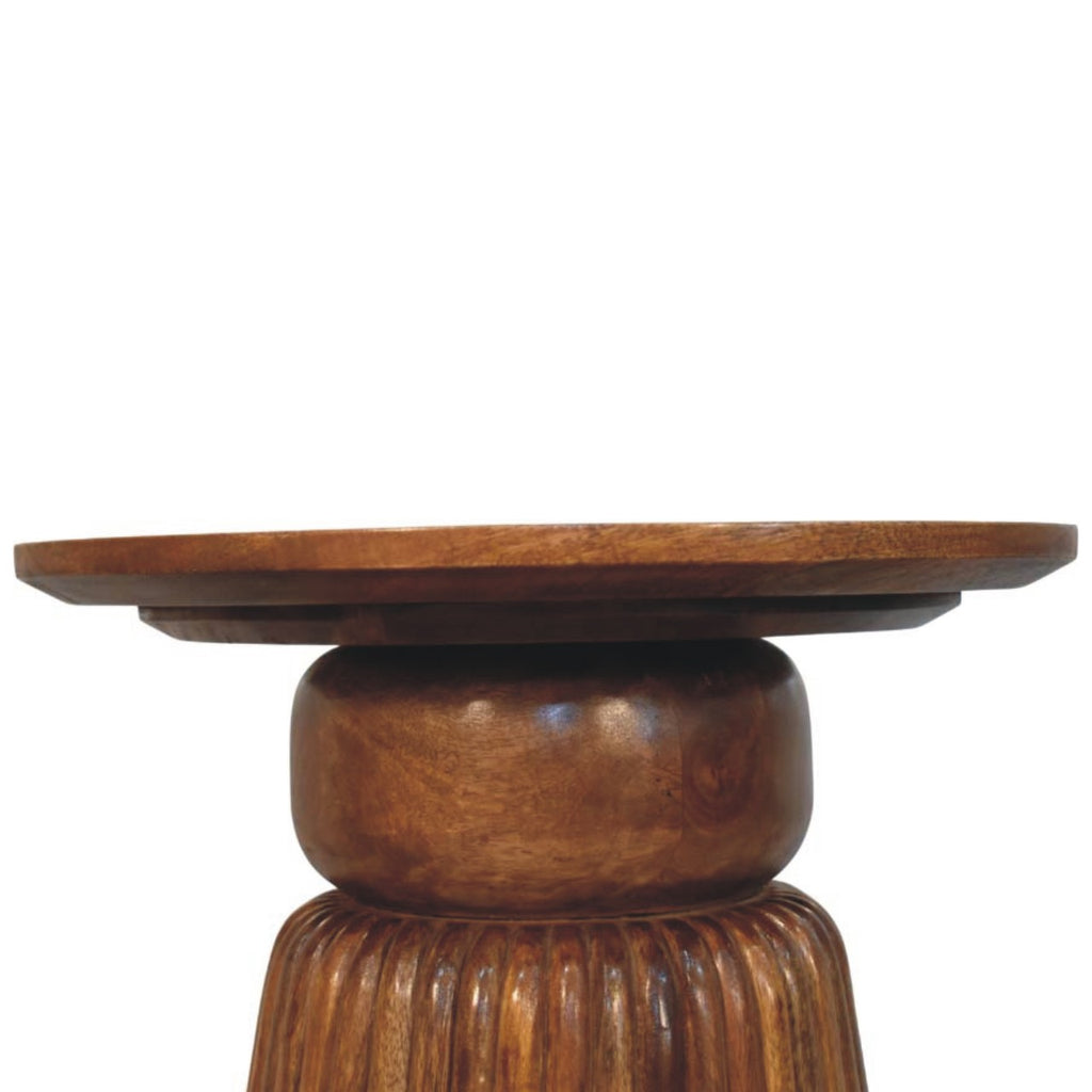 Amber Oak Round Side Table