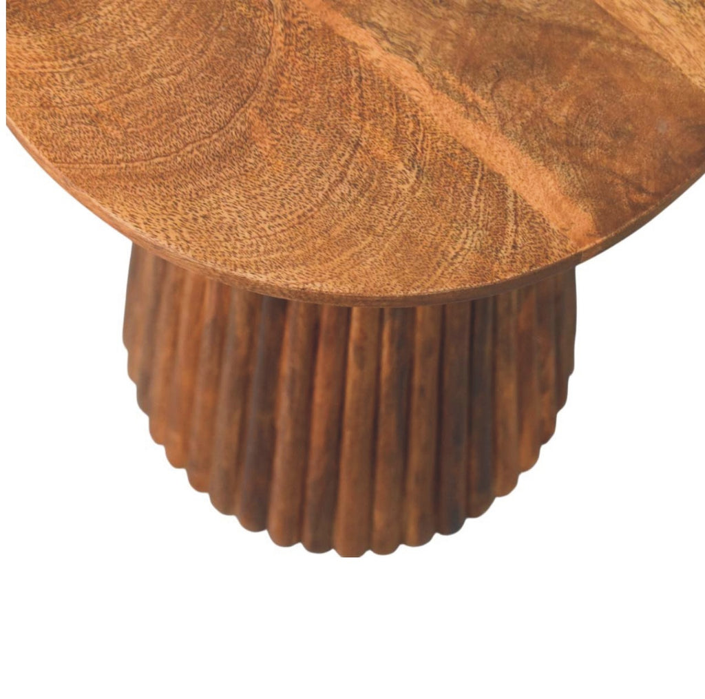 Amber Oak Round Side Table