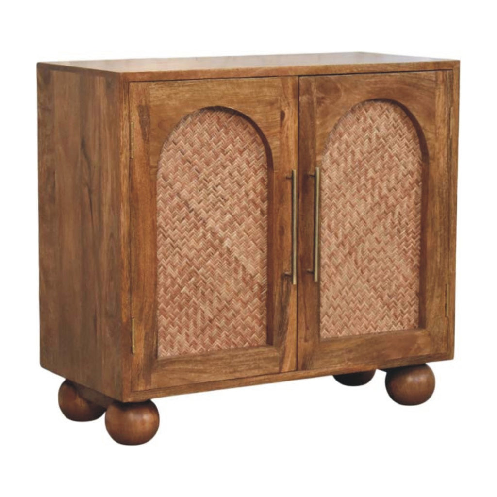 Arched Rattan Two-Door Sideboard