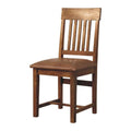 Leather Slatted Dining Chair (Set of 2)