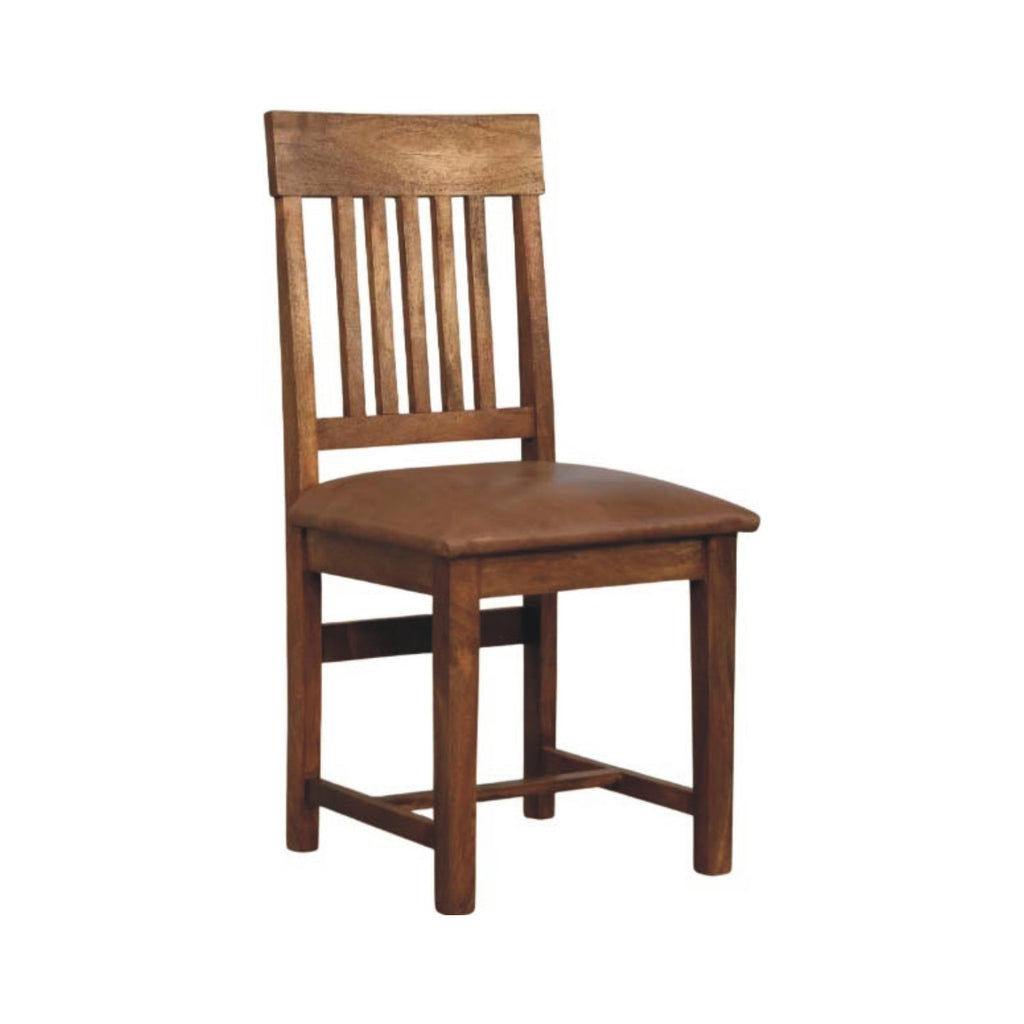 Leather Slatted Dining Chair (Set of 2)