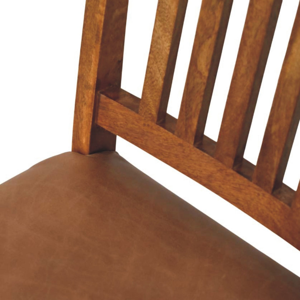 Leather Slatted Dining Chair (Set of 2)