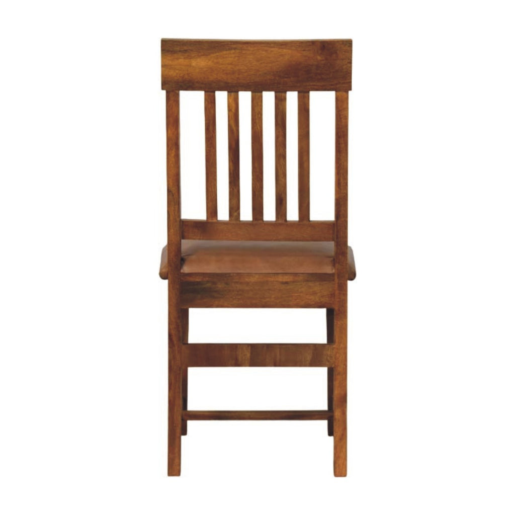 Leather Slatted Dining Chair (Set of 2)