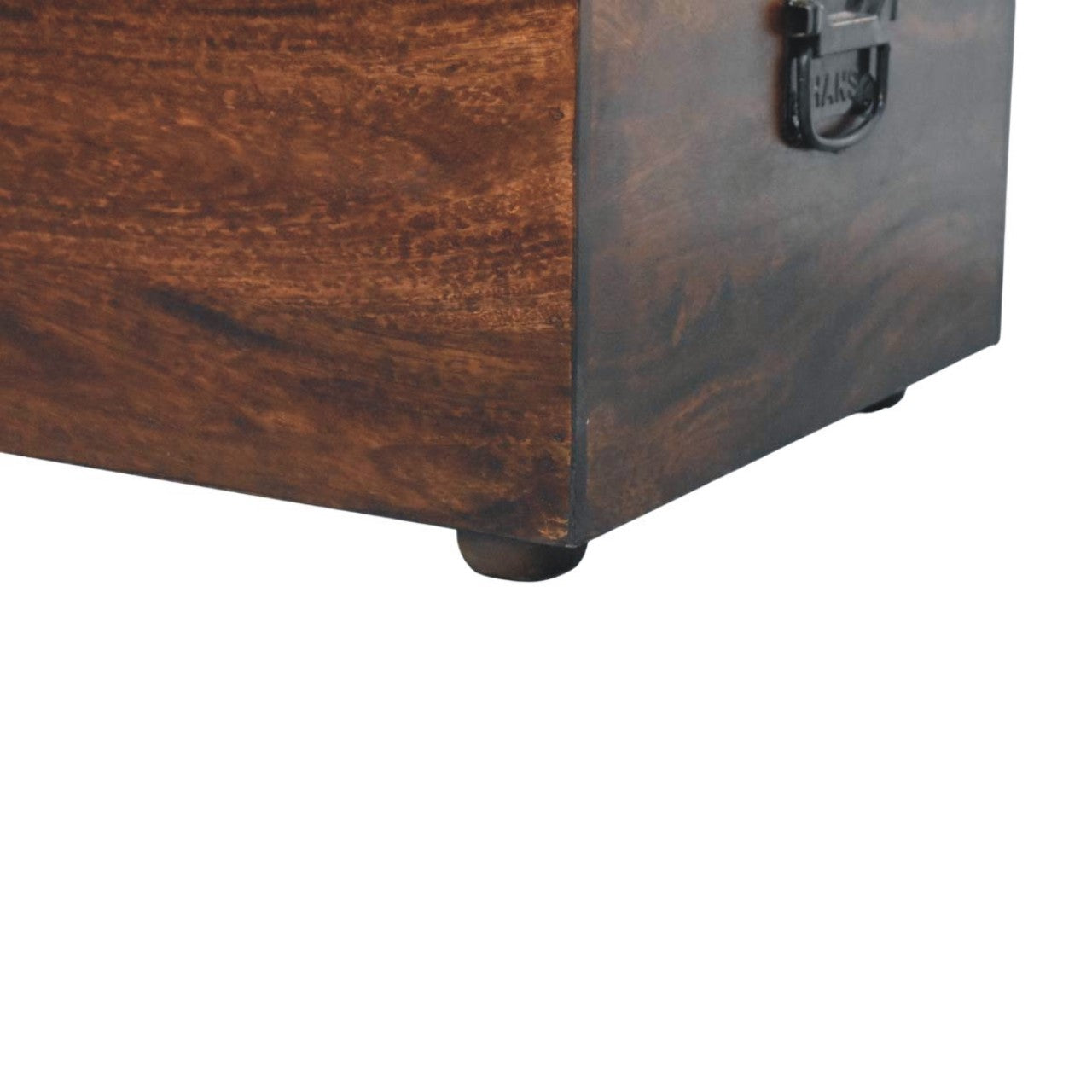 Tan Leather Storage Trunk Bench