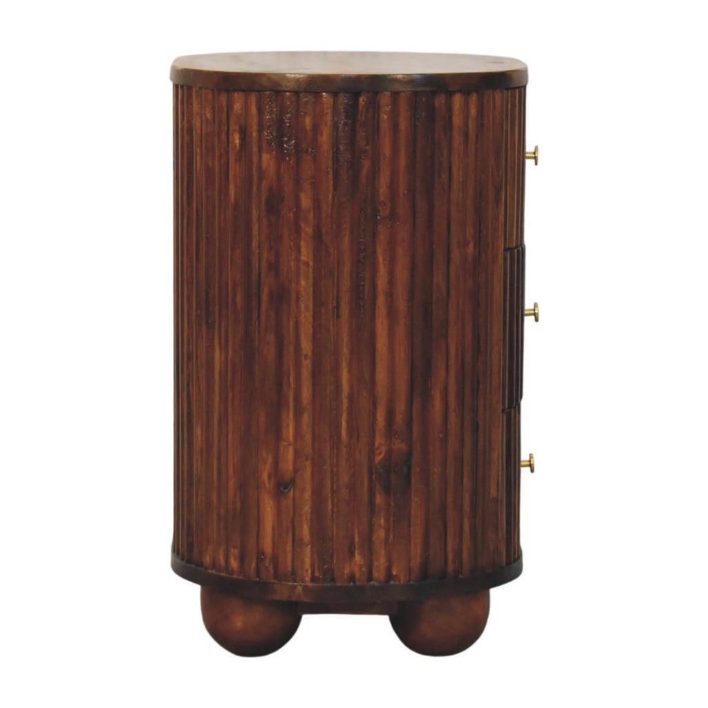 Curved Fluted Bedside Chest