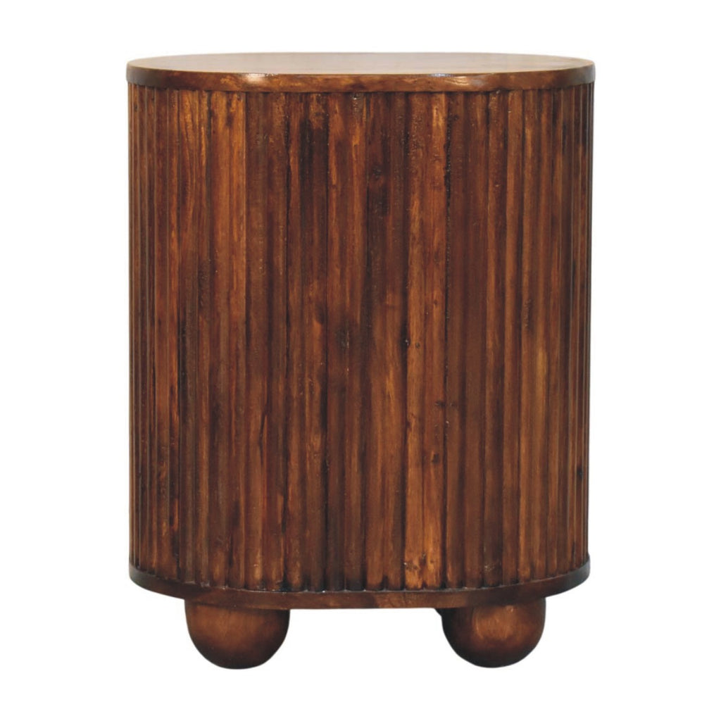 Curved Fluted Bedside Chest