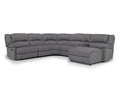Sylas 6 Piece Reclining Chaise Sectional With Armless Recliner In Gray
