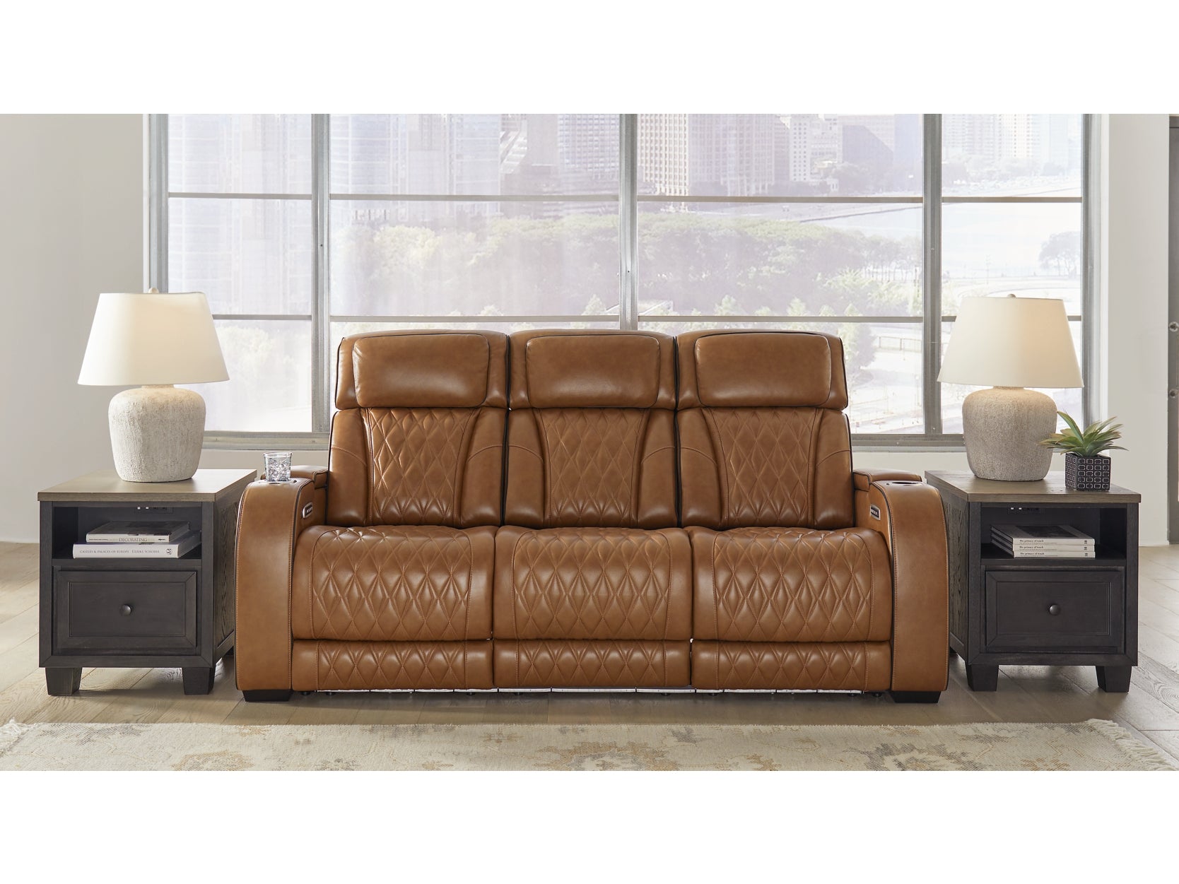 Boyington Dual Power Leather Reclining Sofa