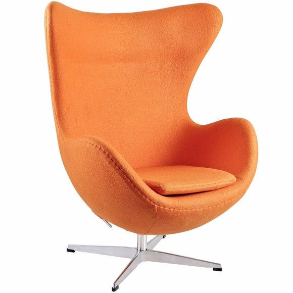 Jacobsen Style Egg Chair Wool Orange
