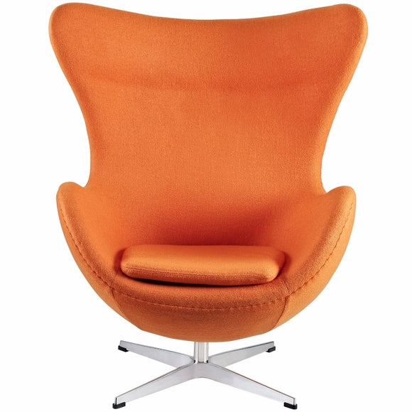 Jacobsen Style Egg Chair Wool Orange