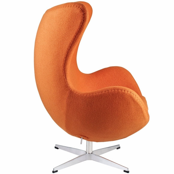 Jacobsen Style Egg Chair Wool Orange