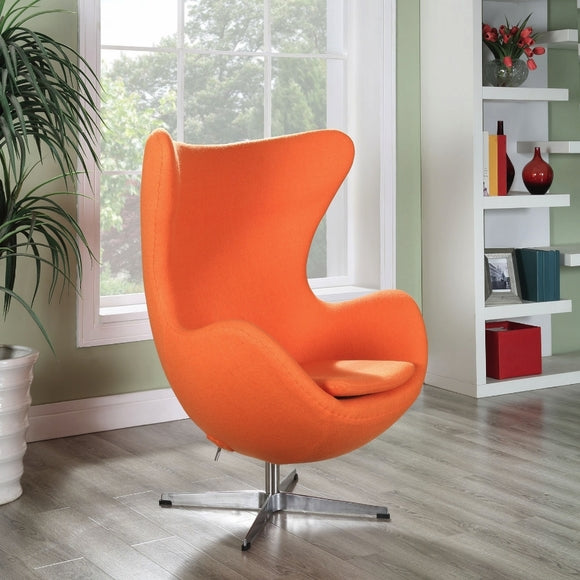 Jacobsen Style Egg Chair Wool Orange