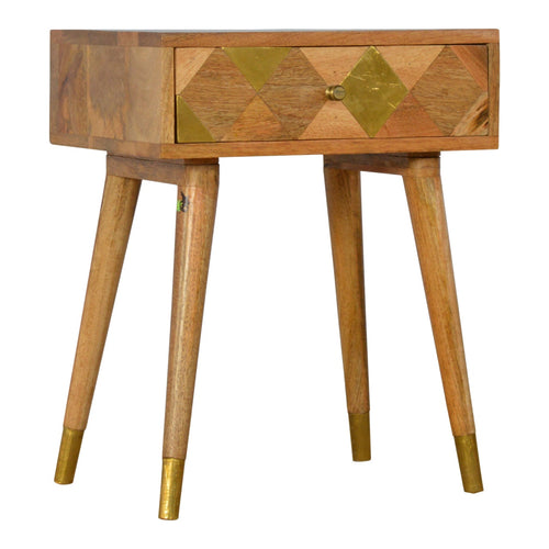 1 Drawer Gold Brass Nightstand