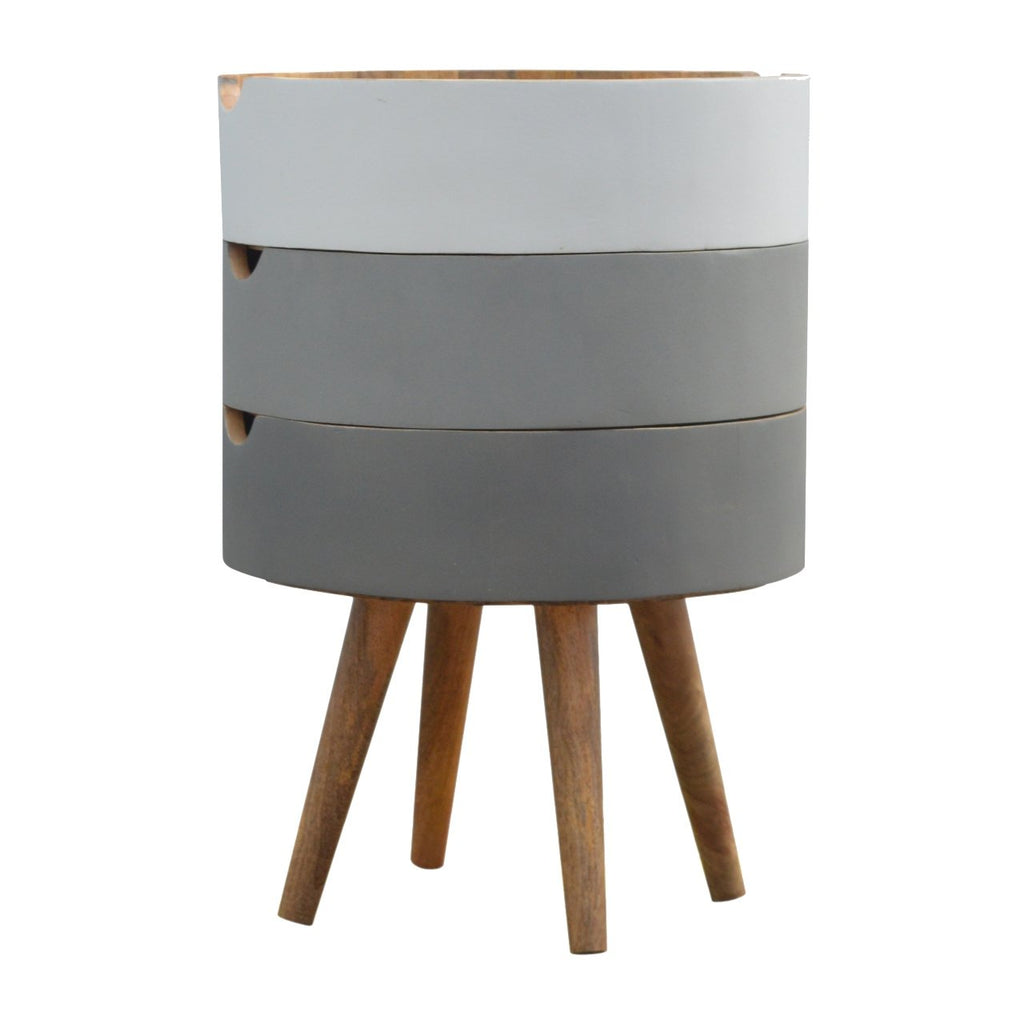 3 Drawer Grey Paint Nightstand