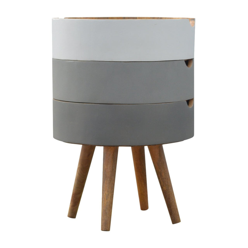 3 Drawer Grey Paint Nightstand