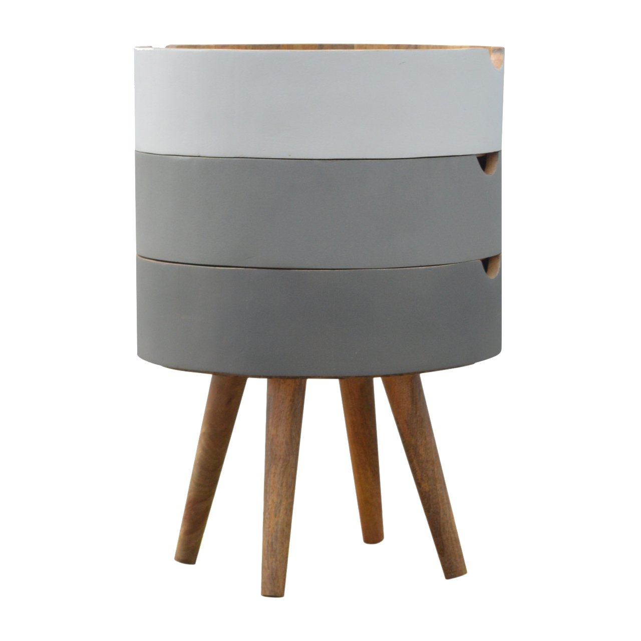 3 Drawer Grey Paint Nightstand
