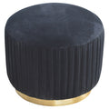 Black Velvet Pleated Footstool
