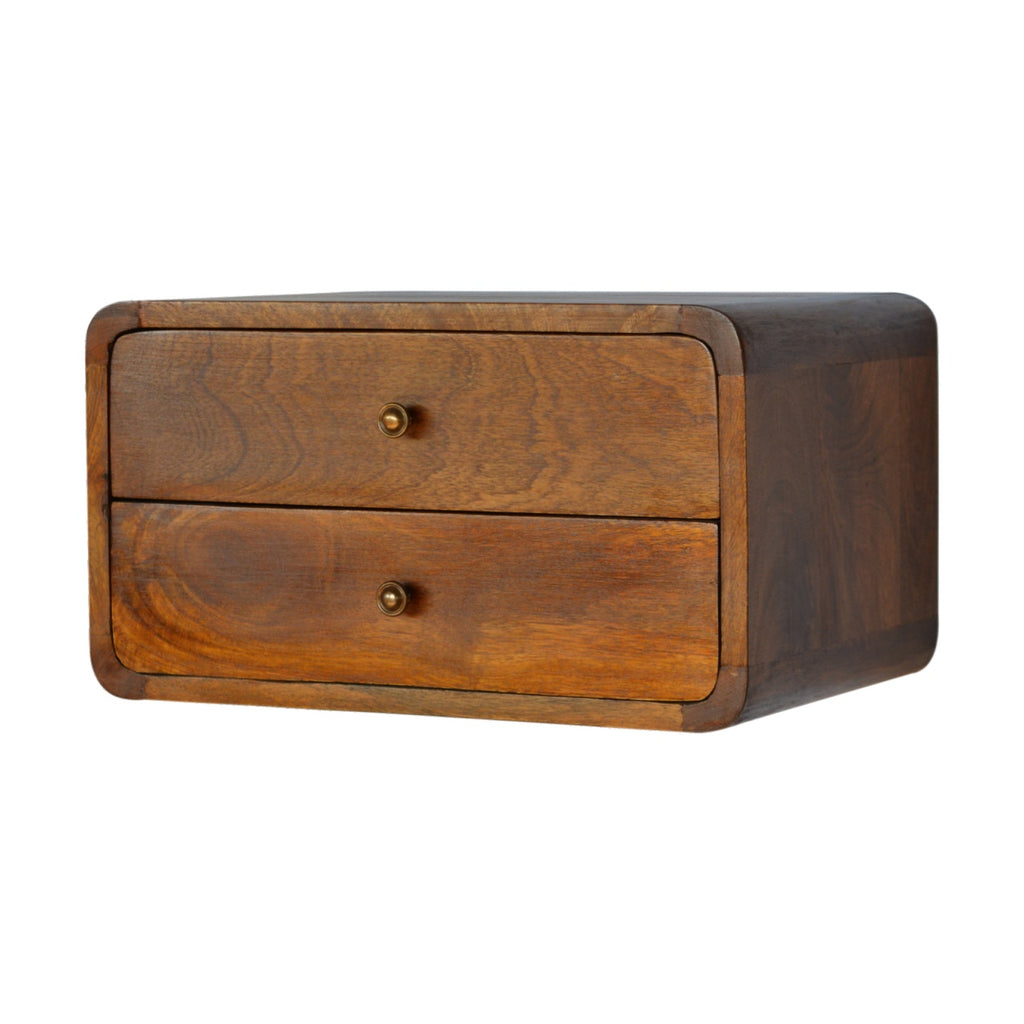 Floating Curved Chestnut nightstand