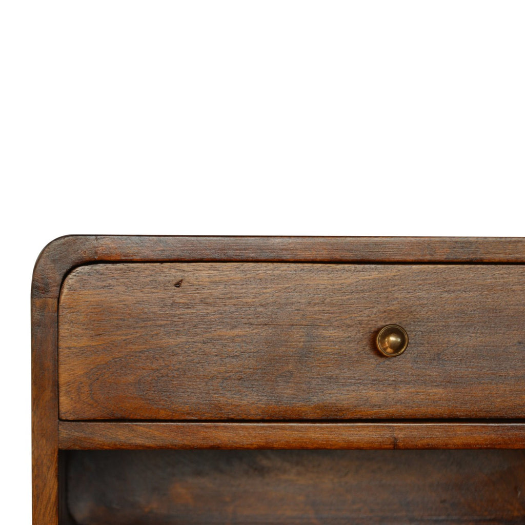 Chestnut Curve Floating nightstand