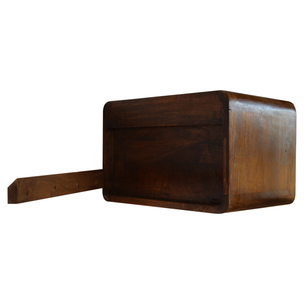Chestnut Curve Floating nightstand