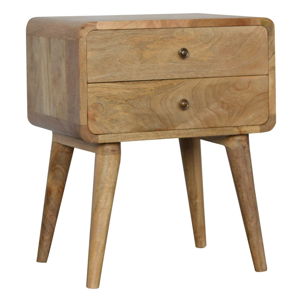 Curved Oak-ish nightstand